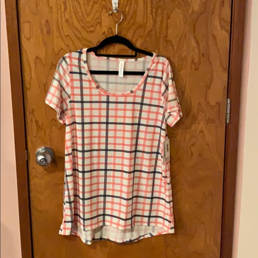 LuLaRoe Plaid Classic T, Size Medium